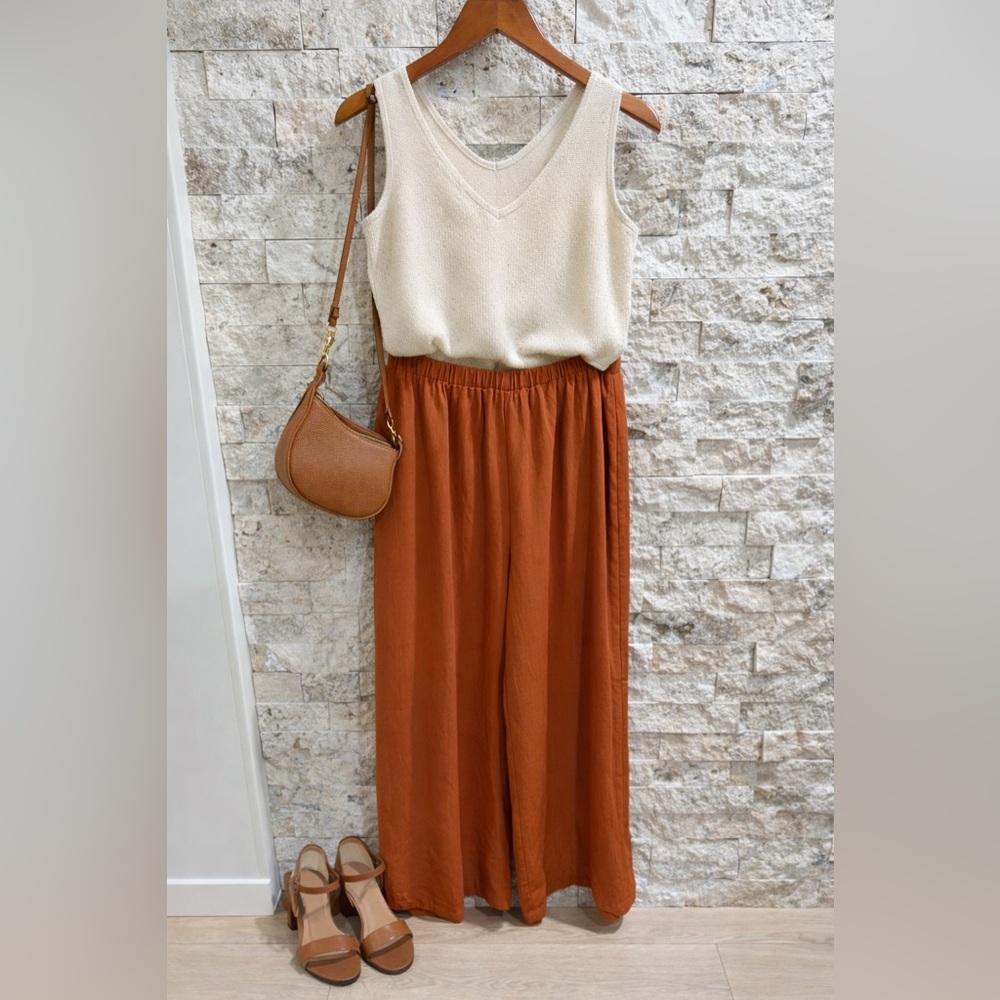 SHEIN Rust Wide-Leg Pants